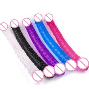 Long Realistic Dildo With Double Heads Plug Flexible Adult Sex Toy For Women Lesbian Couples - 2