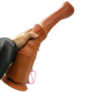 Huge Horse Dildo Soft Long Animal Penis Female Masturbator Anal Sucker Dick G Spot Super Brown Big