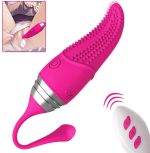Tongue Licking Toy Clitoris Stimulator Remote Control Vibrating Egg 12 Vibration Modes Nipple Sex For Woman