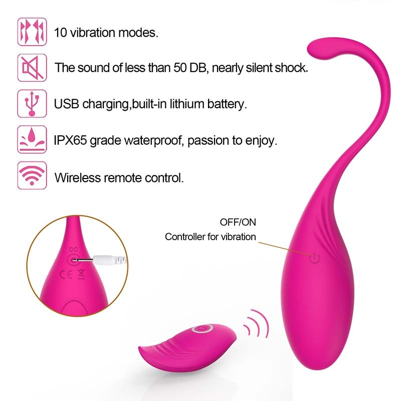 Usb Rechargeable Remote Control Kegel Balls Wireless Gspot Vibrating Egg Massager Womens Sex Toy Vibrator - 5