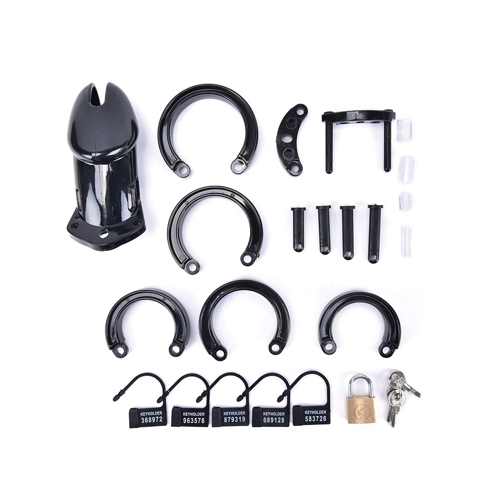 Male Chastity Device Pink Cock Ring Cage With Virginity Lock 2 Sizes Penis Belt Sex Toy - 18