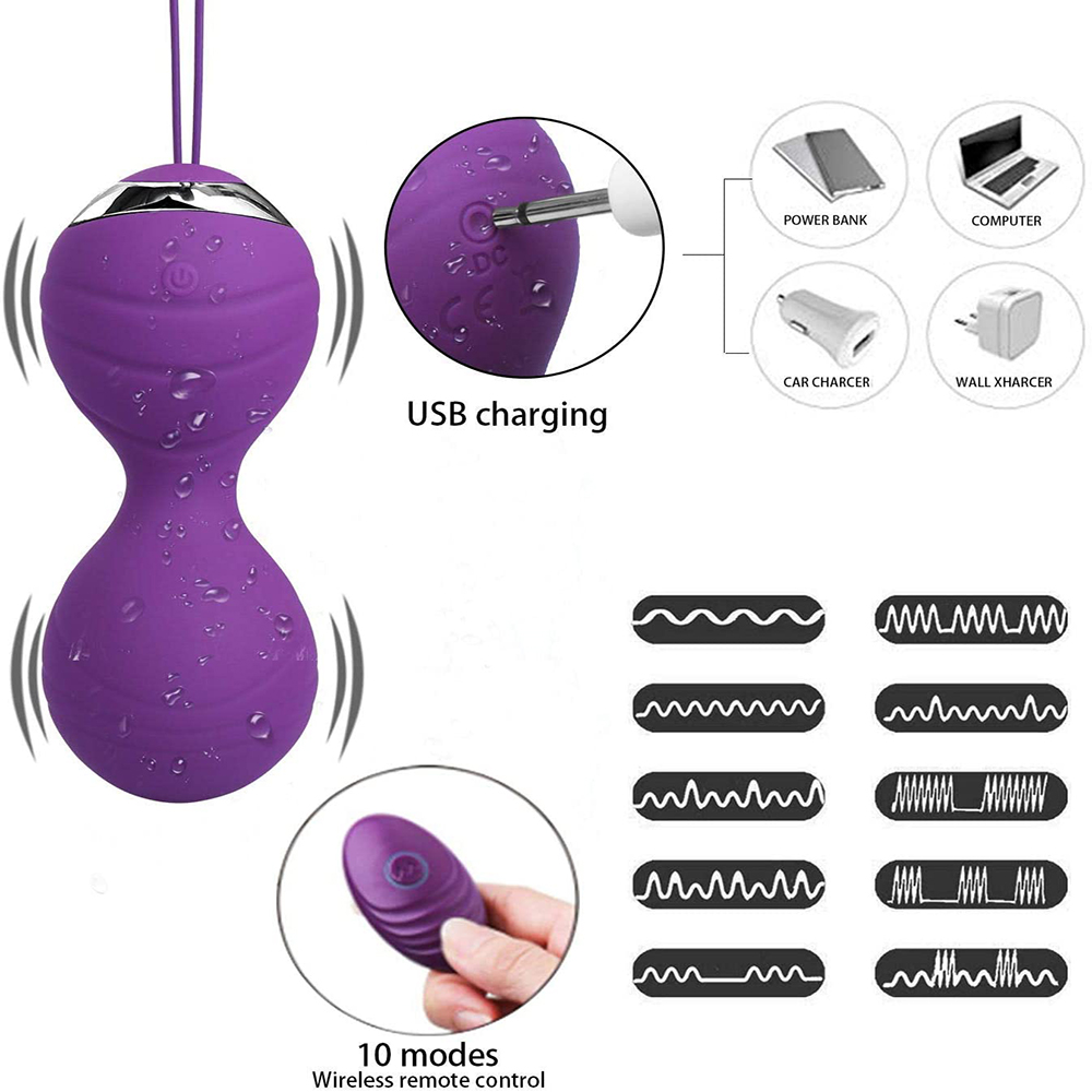 Wireless Remote Control Kegel Exercise Pelvic Floor Muscle Training Ben Wa Balls Vaginal Tightening Device Womens Sexual Wellness Toy - 2