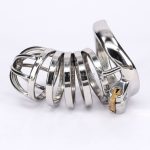 Sodandy Stainless Steel Male Chastity Belt Metal Cock Cage Devices Bondage Penis Sex Toys For Men Lock Gay Cockring Adult - 4