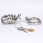 Sodandy Stainless Steel Male Chastity Belt Metal Cock Cage Devices Bondage Penis Sex Toys For Men Lock Gay Cockring Adult - 2