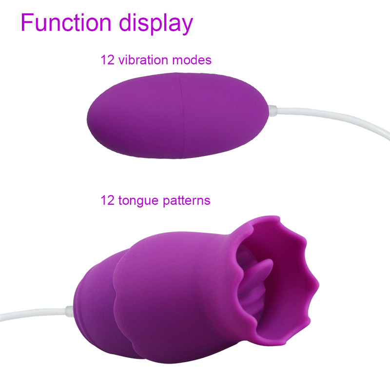 1pc Usb Rechargeable Gspot Clitoral Vibrator 12speed Tongue Oral Massager Stimulator Female Pleasure Toy - 1