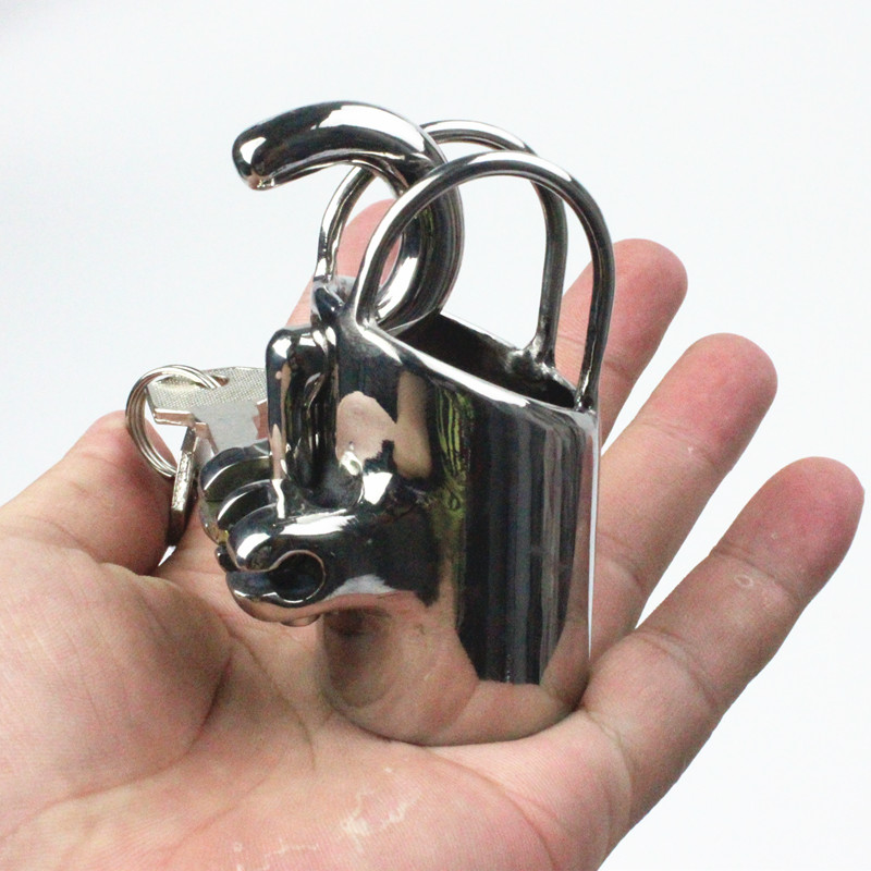 Stainless Steel Male Chastity Cage With 15 Sizes Pa Lock Cb6000 Bondage Penis Rings Adult Sex Toy For Men Bb83 - 2
