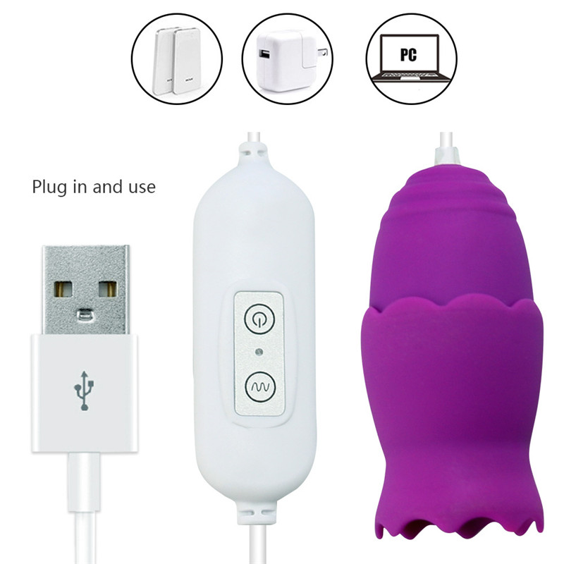 1pc Usb Rechargeable Gspot Clitoral Vibrator 12speed Tongue Oral Massager Stimulator Female Pleasure Toy - 11