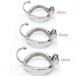 Cock Cage Steel Chastity Device Sextoys Catheter Penis Lock Arc Ring Plug Sex Products For Man - 4