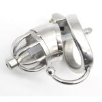 Cock Cage Steel Chastity Device Sextoys Catheter Penis Lock Arc Ring Plug Sex Products For Man - 2