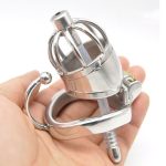 Cock Cage Steel Chastity Device Sextoys Catheter Penis Lock Arc Ring Plug Sex Products For Man