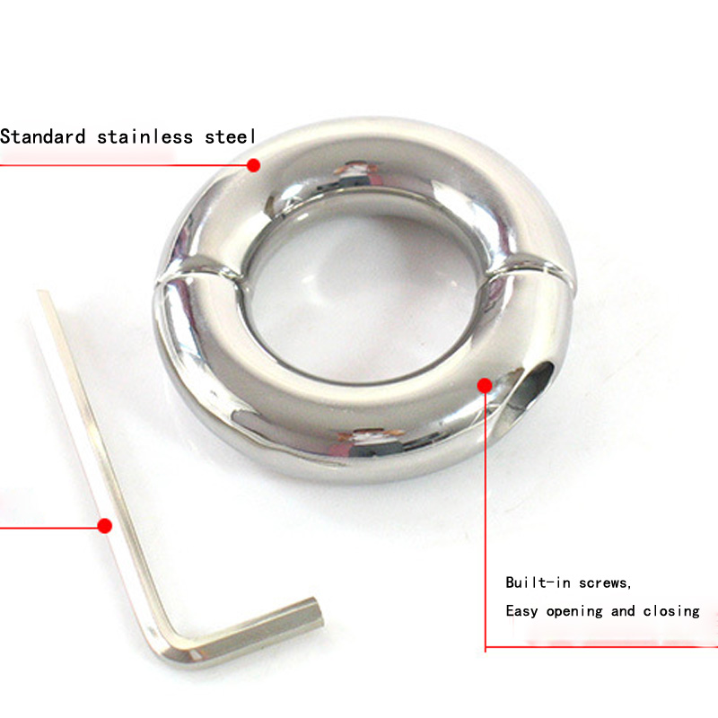 Stainless Steel Male Enhancement Rings 5 Size Adjustable Cock Ring Mens Intimate Sex Toy - 6
