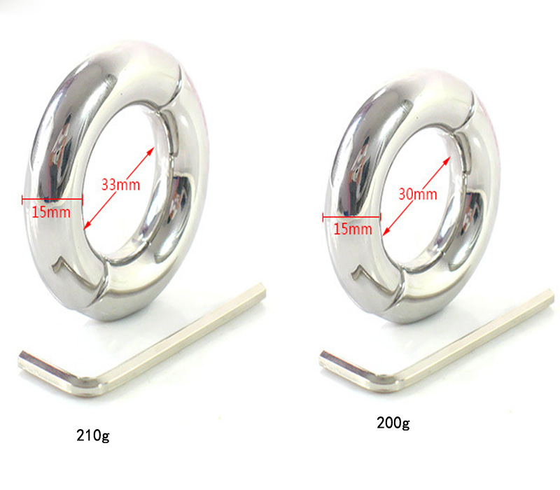 Stainless Steel Male Enhancement Rings 5 Size Adjustable Cock Ring Mens Intimate Sex Toy - 2