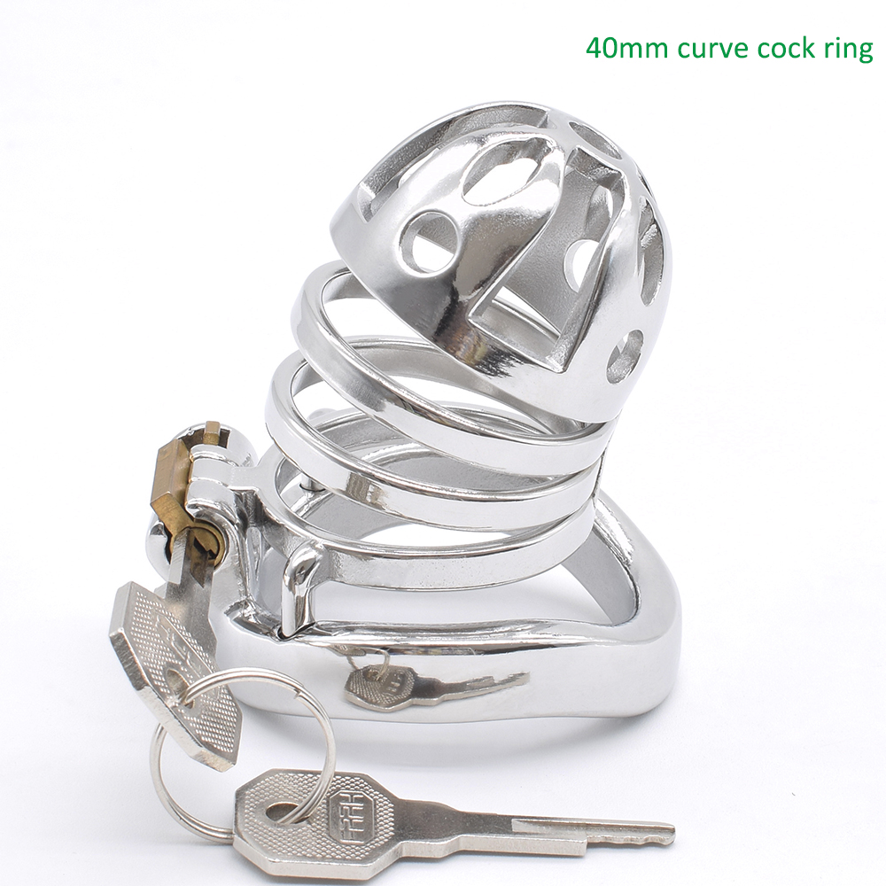 Nuun Stainless Steel Male Chastity Device Large Bdsm Cock Cage Kinky Bondage Sex Toy For Aficionados - 17
