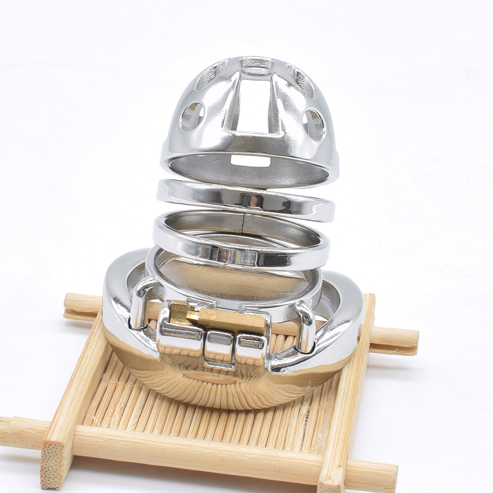 Nuun Stainless Steel Male Chastity Device Large Bdsm Cock Cage Kinky Bondage Sex Toy For Aficionados - 9