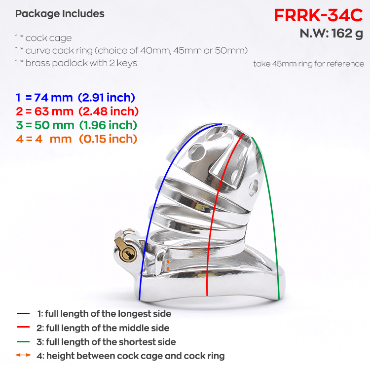 Nuun Stainless Steel Male Chastity Device Large Bdsm Cock Cage Kinky Bondage Sex Toy For Aficionados - 7