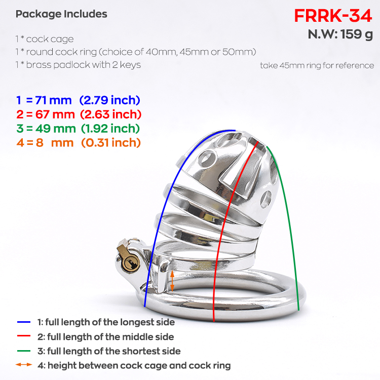 Nuun Stainless Steel Male Chastity Device Large Bdsm Cock Cage Kinky Bondage Sex Toy For Aficionados - 6