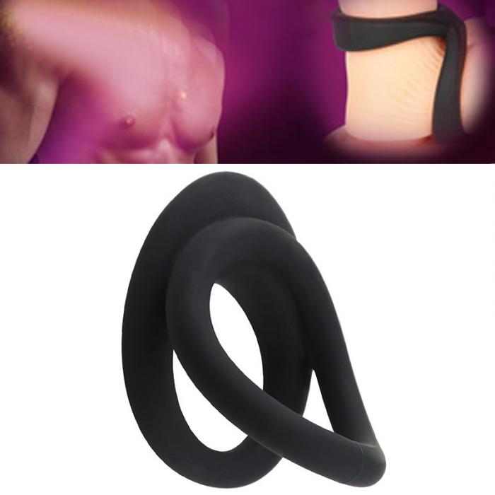 Mens Doublelayered Silicone Penis Ring Adult Erotic Toy For Enhancing Stamina Delaying Ejaculation - 1