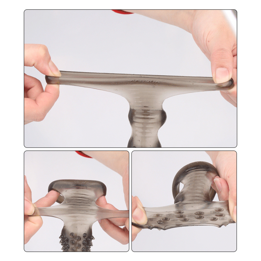 Male Enhancement Vibrating Penis Extender Reusable Cock Ring Delay Ejaculation Vibrator Sleeve Adult Pleasure Toy - 7