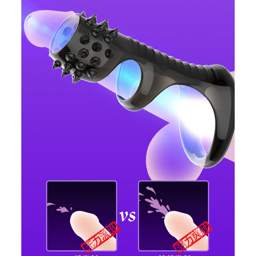 Male Enhancement Vibrating Penis Extender Reusable Cock Ring Delay Ejaculation Vibrator Sleeve Adult Pleasure Toy - 5