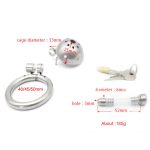 Super Small Male Chastity Cage With Removable Urethral Sounds Spiked Ring Stainless Steel Device For Men Cock Belt - 4