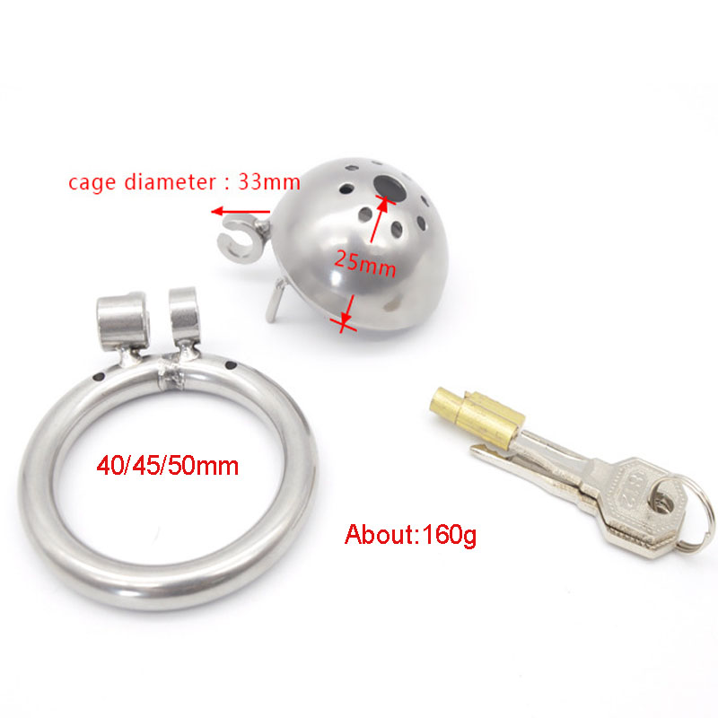 Mens Stainless Steel Chastity Cage Super Small Size With Detachable Urethral Sounds And Spiked Ring Cock Belt Device - 8