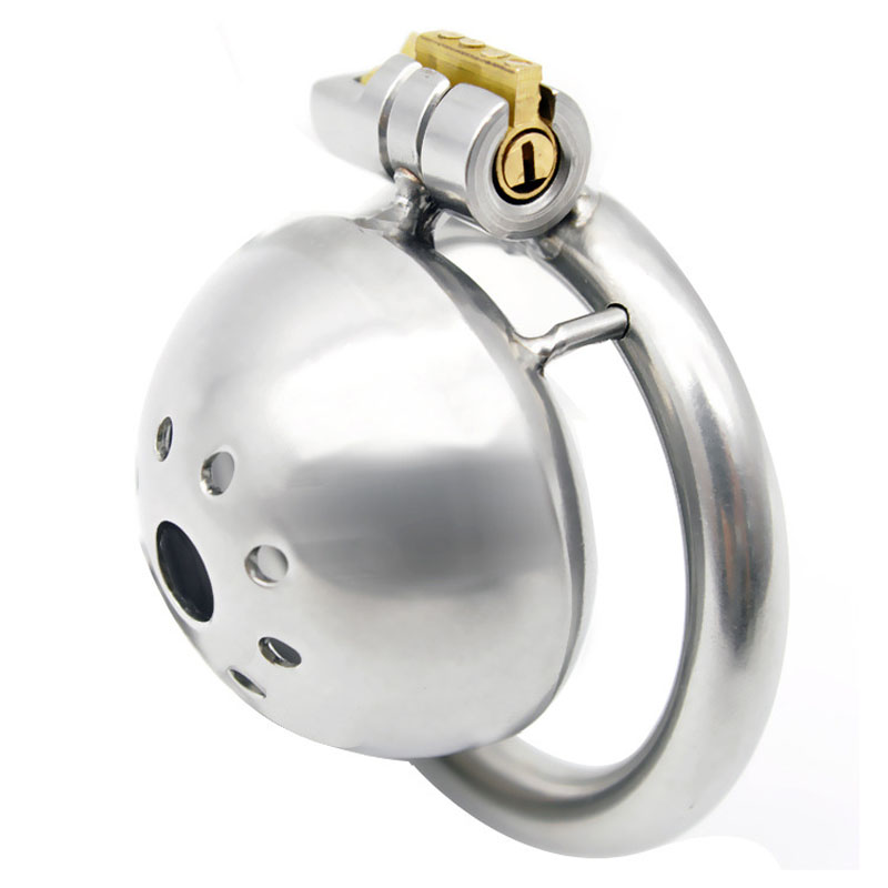 Mens Stainless Steel Chastity Cage Super Small Size With Detachable Urethral Sounds And Spiked Ring Cock Belt Device - 5
