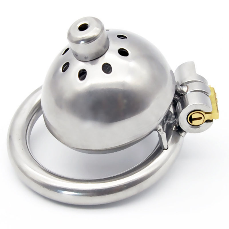 Mens Stainless Steel Chastity Cage Super Small Size With Detachable Urethral Sounds And Spiked Ring Cock Belt Device - 4