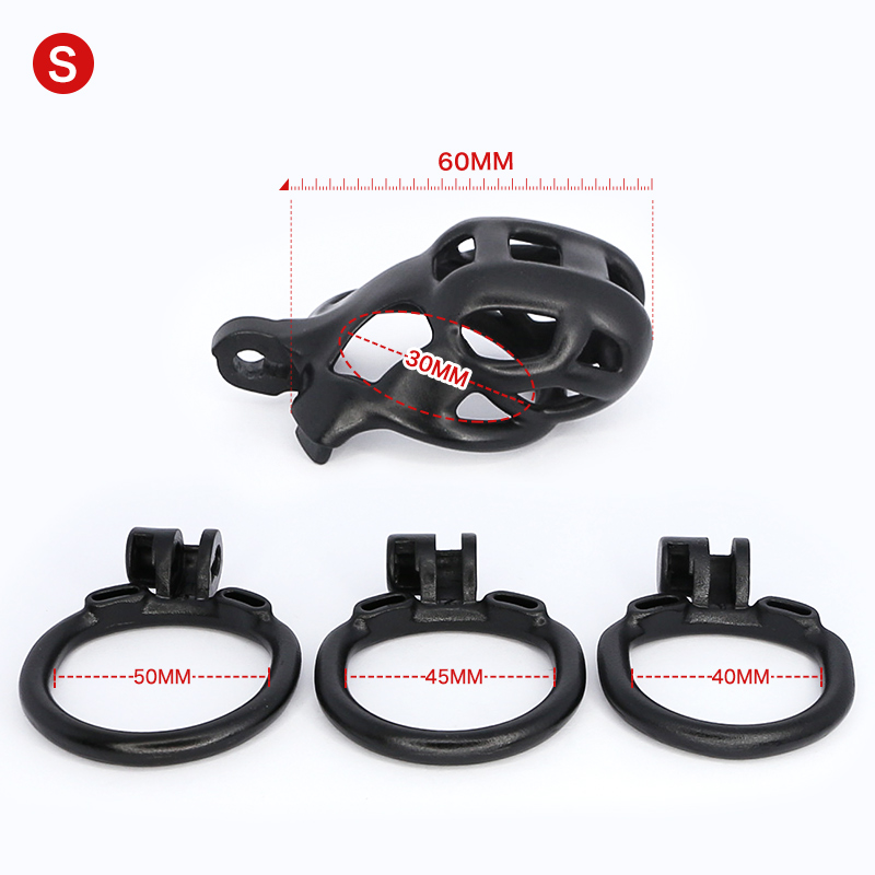 Lockable Male Chastity Device 3d Designed Penis Sleeve Cage Plastic Rings Adult Sex Game Toy For Men - 4