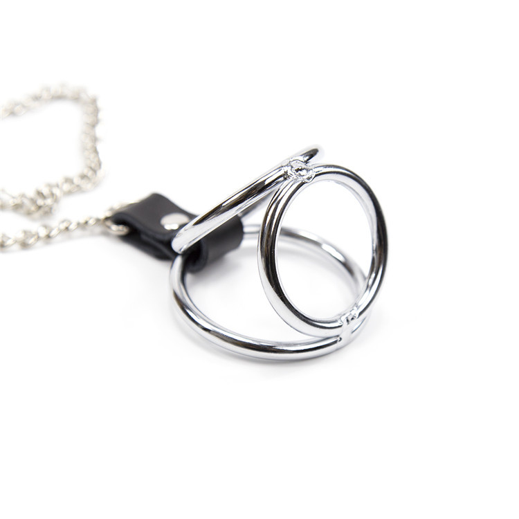 Steel Chastity Cock Ring Erection Aid For Erectile Dysfunction Delay Penis Cage With Nipple Clamps - 1
