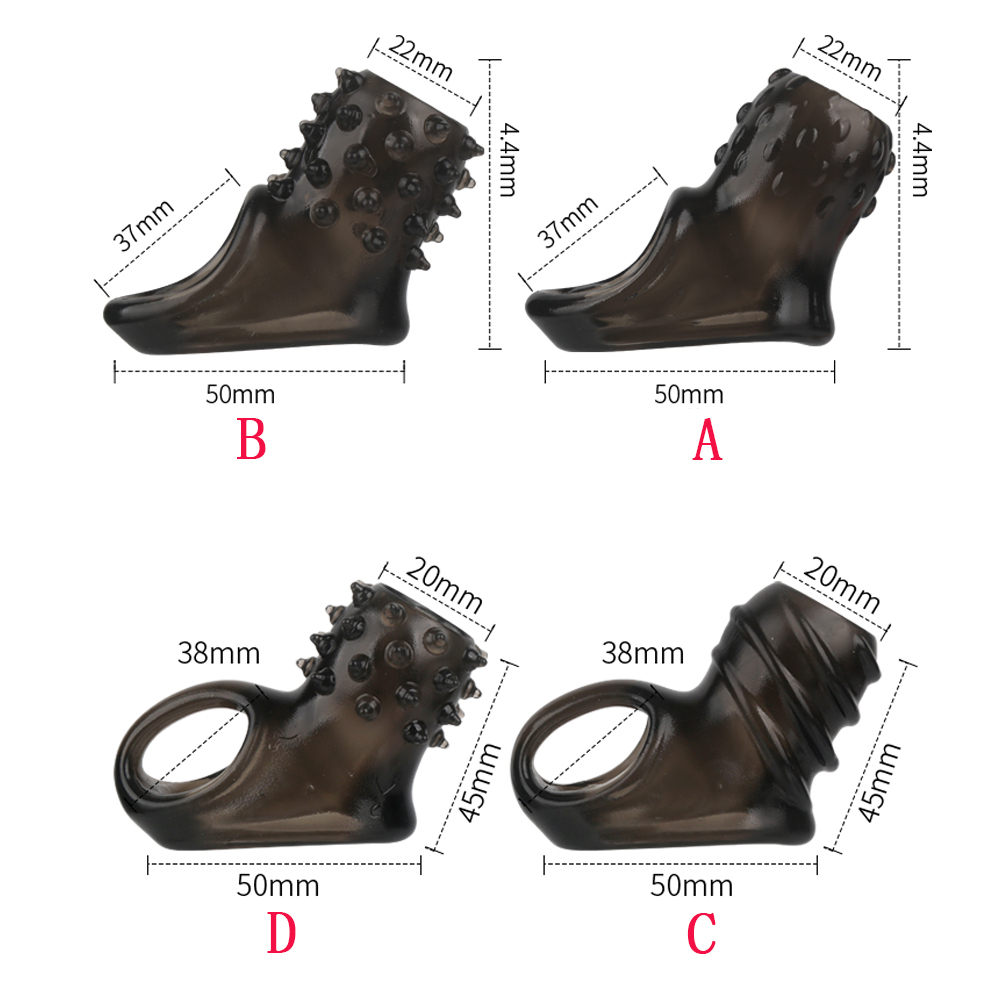 Male Enhancement Cock Ring Penis Enlargement Sleeve Chastity Cage Adult Sex Toys For Men - 9