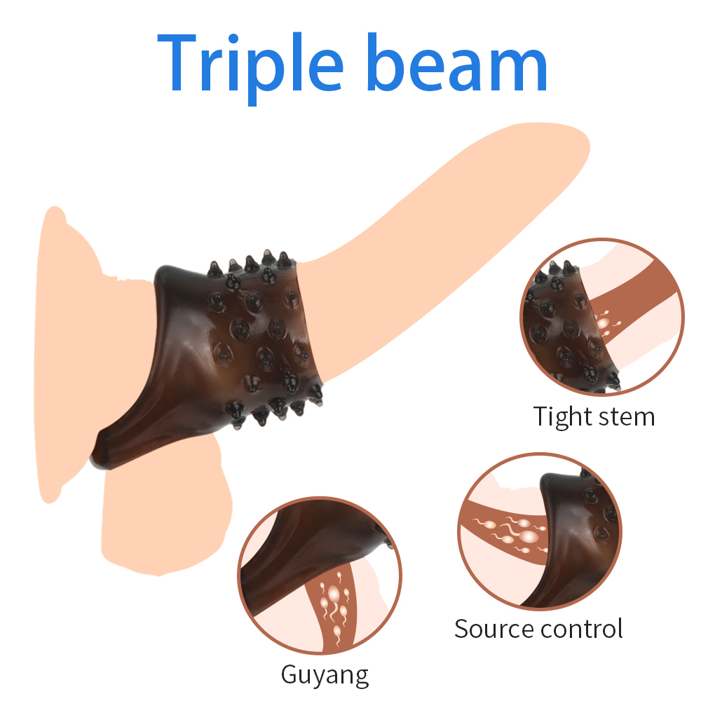 Male Enhancement Cock Ring Penis Enlargement Sleeve Chastity Cage Adult Sex Toys For Men - 3
