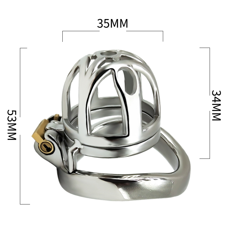 Stainless Steel Male Chastity Cage Adult Couples Game Gay Flirting Toy Lockable Penis Ring Sm Sex Toy - 1