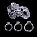 Product Male Chastity Cage Penis Bondage Lock Hollow Cock With 4 Ring Erotic Toy Device Adult Game - 5