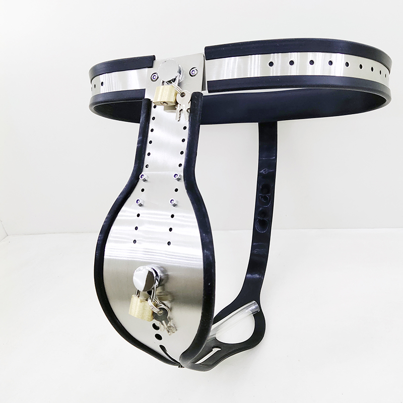 Stainless Steel Male Chastity Belt Metal Cock Cage Strapon Penis Bondage Anal Plug Adult Erotic Toy - 2
