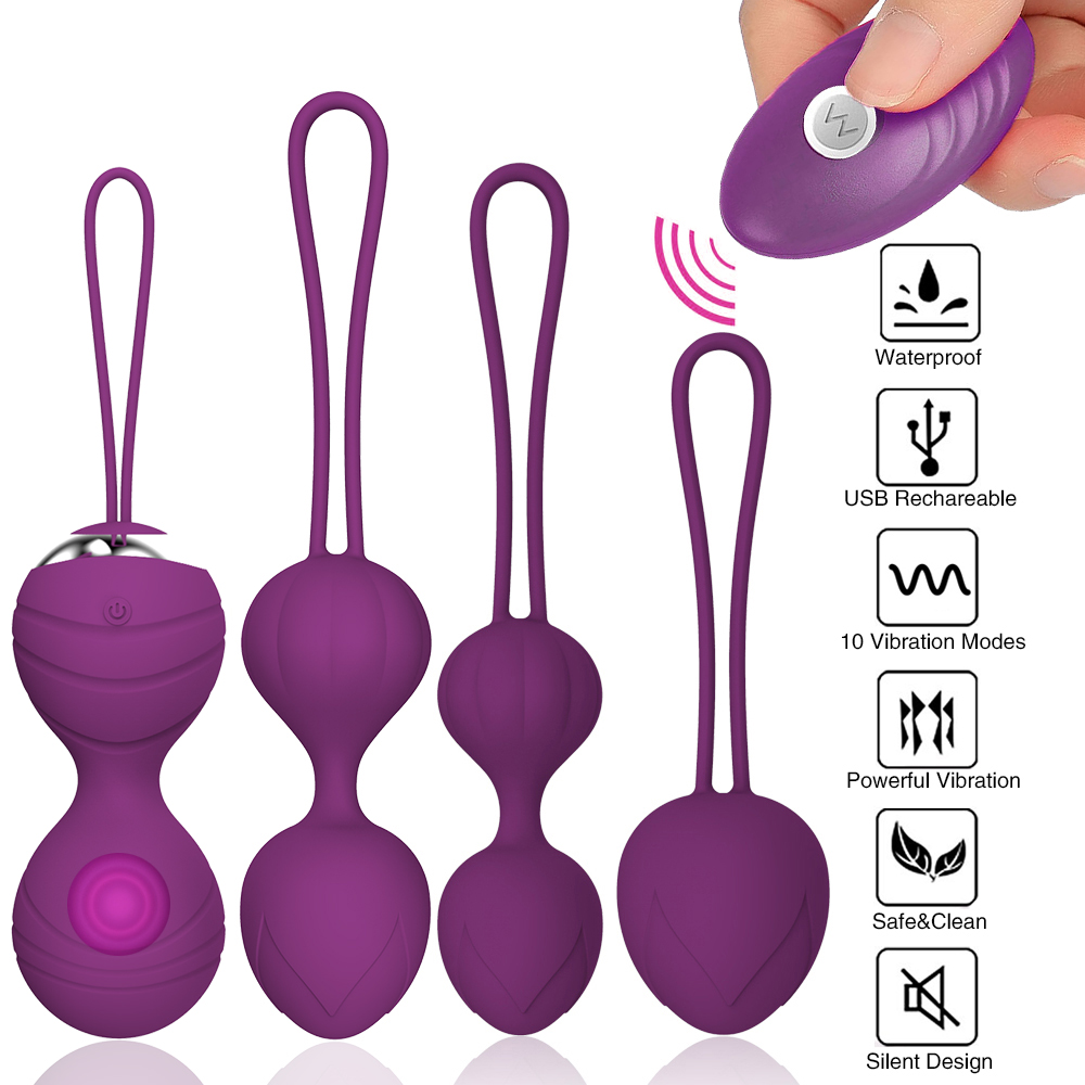 5pcs Kegel Exercise Balls Kit Ben Wa 10speed Wireless Remote Control Vibrator Sensual Pleasure Sex Toy For Women - 1
