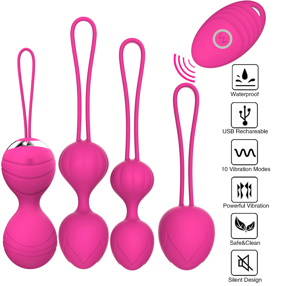 5pcs Kegel Exercise Balls Kit Ben Wa 10speed Wireless Remote Control Vibrator Sensual Pleasure Sex Toy For Women - 11