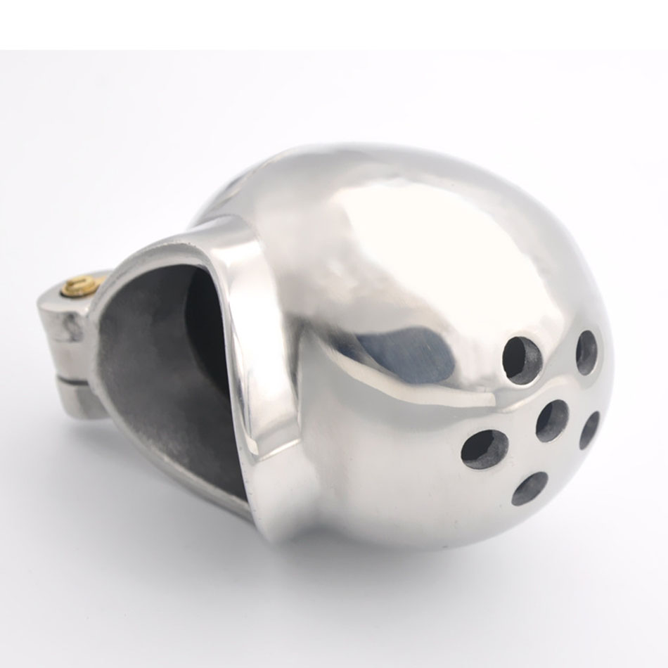 Secure Metal Chastity Device Egg Shaped Cock Cage Penis Ring Lock A393 Bondage Toys For Men - 7
