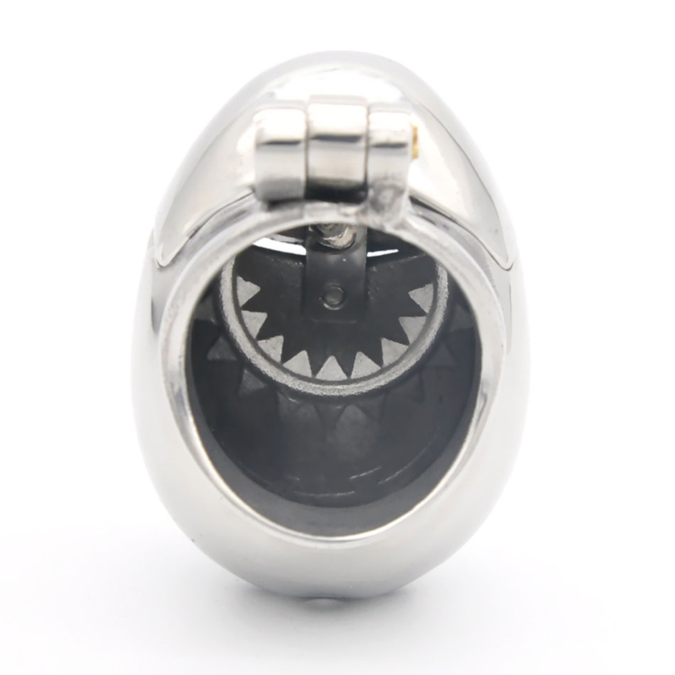 Secure Metal Chastity Device Egg Shaped Cock Cage Penis Ring Lock A393 Bondage Toys For Men - 6