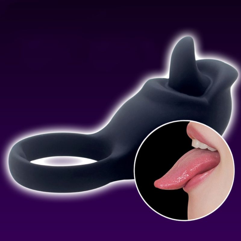 Silicone Vibrating Tongue Ring Adult Pleasure Toy Sex Enhancement Product 6 Unique Styles - 1