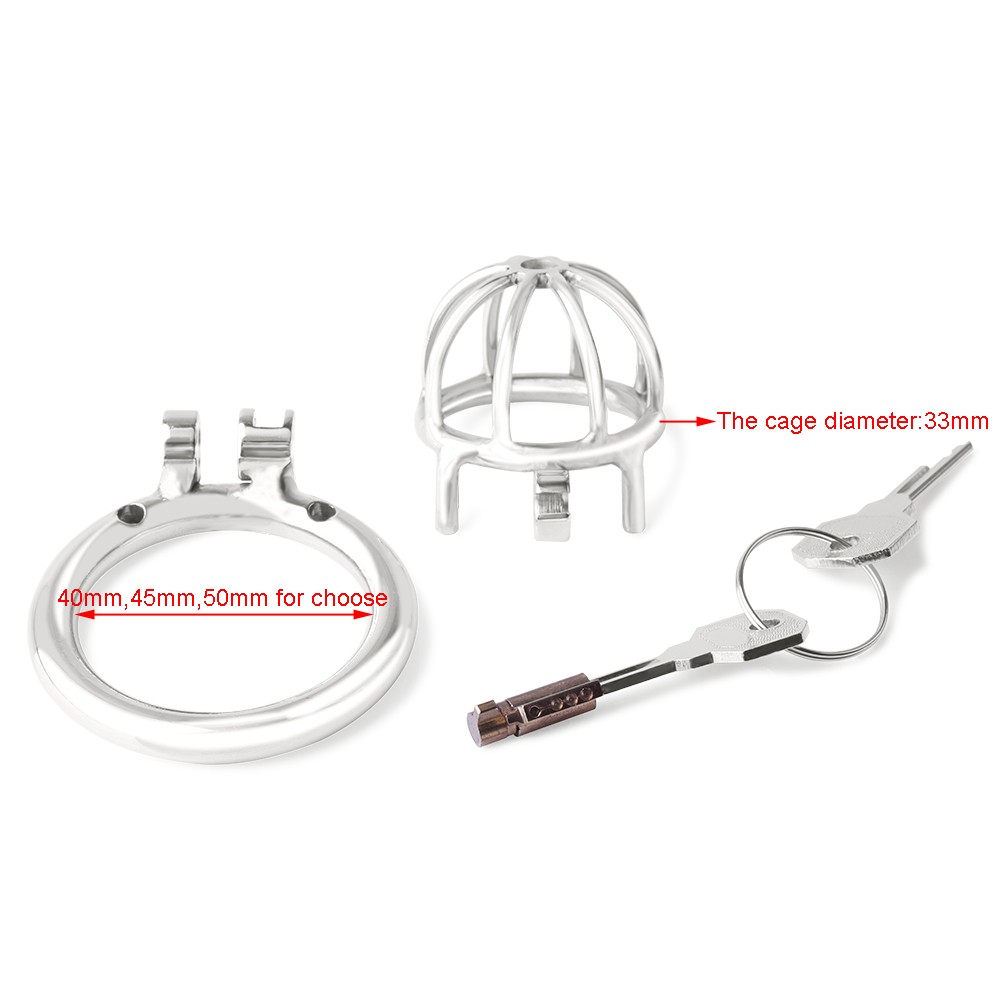 Quality Metal Chastity Cage Bdsm Bondage Toy Bespoke Adult Accessory Sissy Penis Ring For Men Secure Lockcock System Erotic Prison Bird Device - 4