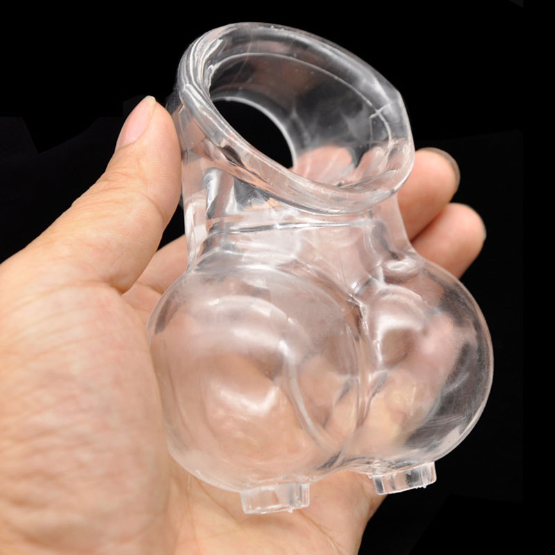 Mens Quality Bdsm Bondage Bag Ejaculation Delay Ring Testicle Stretcher And Penis Cock Lock - 7