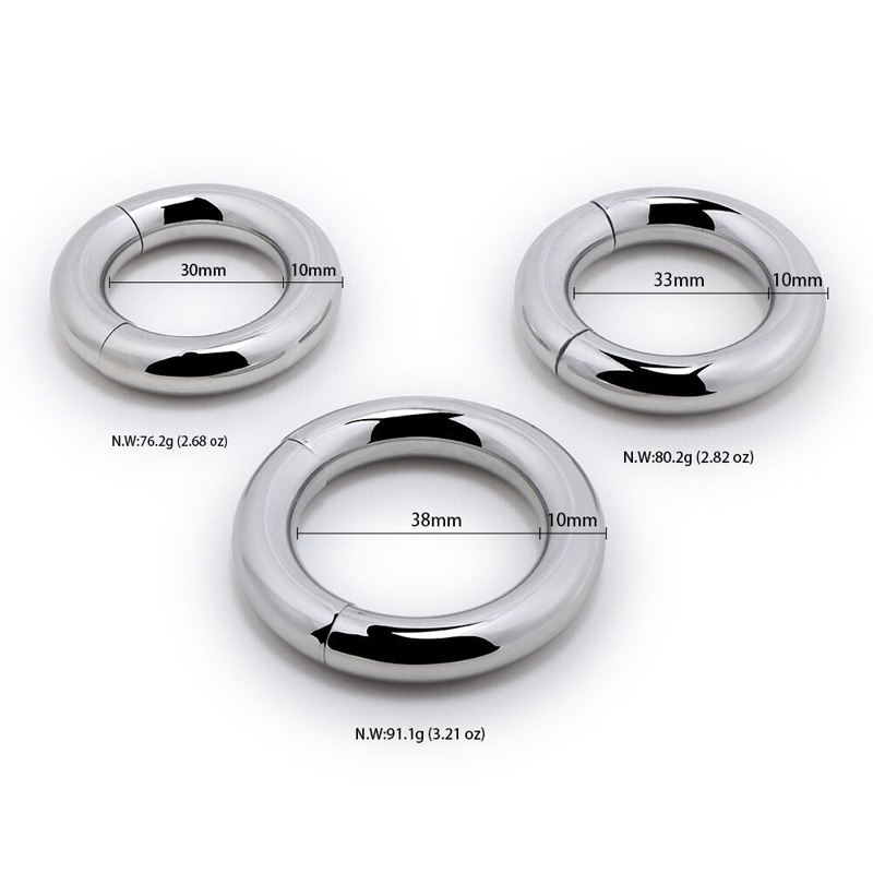 Stainless Steel Male Enhancer Magnet Penis Ring Clamp Training Device Scrotum Stretcher Chastity Cockring For Men - 10