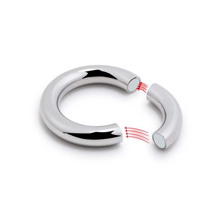 Stainless Steel Male Enhancer Magnet Penis Ring Clamp Training Device Scrotum Stretcher Chastity Cockring For Men - 9