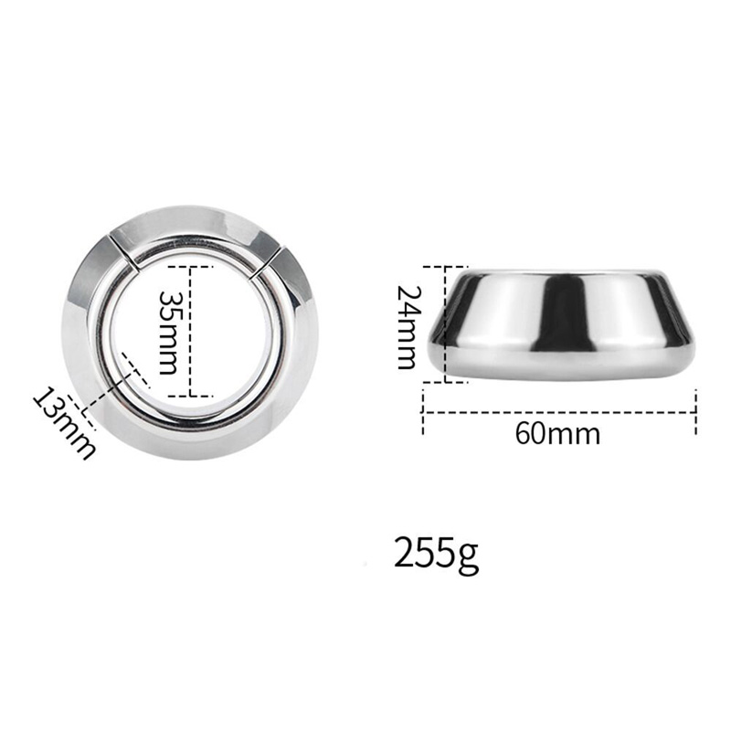 Stainless Steel Male Enhancer Magnet Penis Ring Clamp Training Device Scrotum Stretcher Chastity Cockring For Men - 7