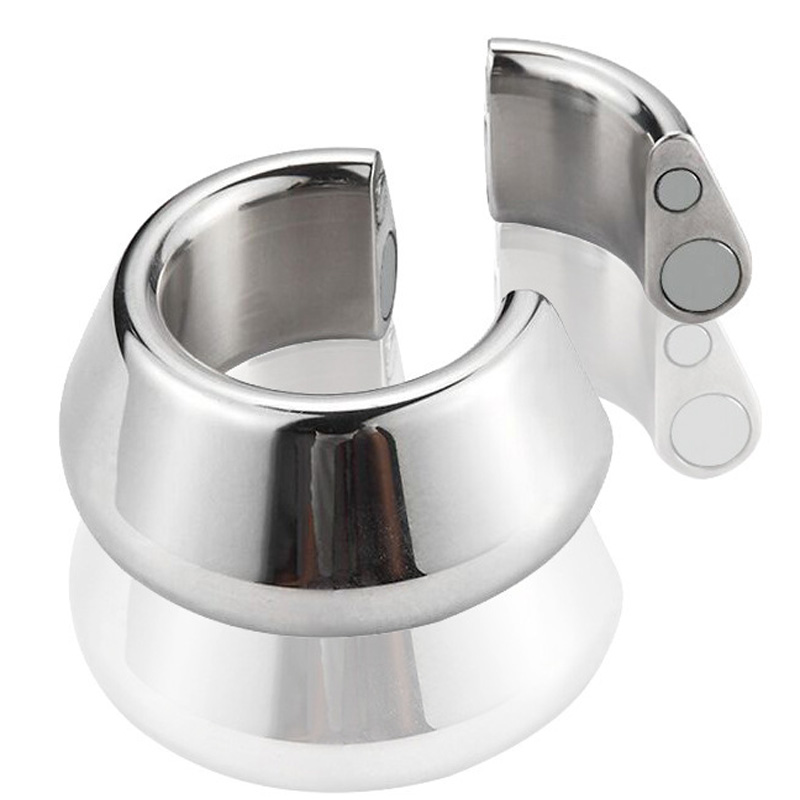Stainless Steel Male Enhancer Magnet Penis Ring Clamp Training Device Scrotum Stretcher Chastity Cockring For Men - 3