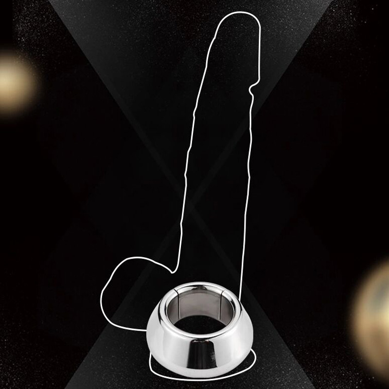 Stainless Steel Male Enhancer Magnet Penis Ring Clamp Training Device Scrotum Stretcher Chastity Cockring For Men - 2