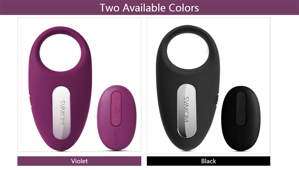 Svakom Rechargeable Silicone Penis Ring Remote Control Cockring Clitoral Stimulator Adult Male Vibrator Sex Toy - 1