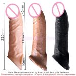 Reusable Penis Sleeve Extender Realistic Condom Silicone Big Dick Extension Sex Toy For Men Cock Enlarger Condoms - 2
