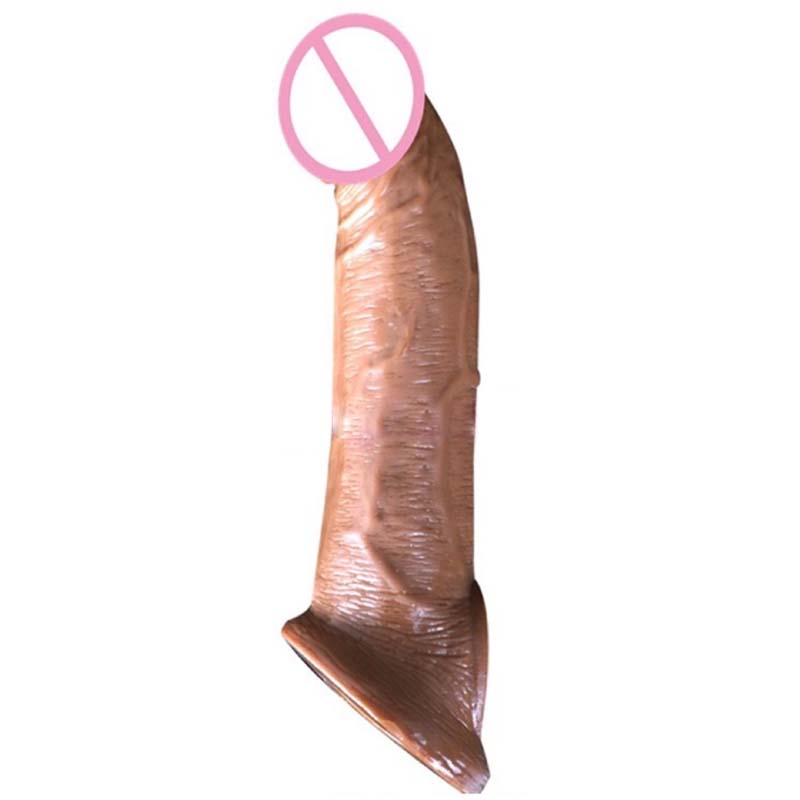 Silicone Penis Sleeve Extender Realistic Male Enhancement Reusable Condom Sex Toy Cock Enlargement Accessory - 7