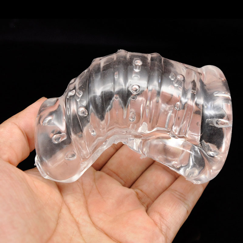 Deluxe Comfortable Male Chastity Cage With Spiked Transparent Sleeve Mens Pleasure Toy Enhancer Cbt Device - 10